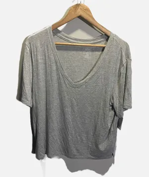 Auden Pajama Top Womens‎ L Gray Cloud Knit V-Neck Sleepwear Loungewear Shirt thumbnail 1