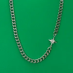 Link Chain Star Necklace for Men Women Streetwear Hip Hop Unisex Necklace thumbnail 1