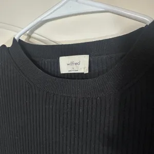 Aritzia Wilfred Townfolk Dress Crewneck Midi Sweater Dress Womens‎ Small Black thumbnail 3