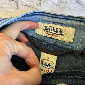 VTG Y2K Von Dutch Jeans Size 26 FLAW - HOLE thumbnail 2