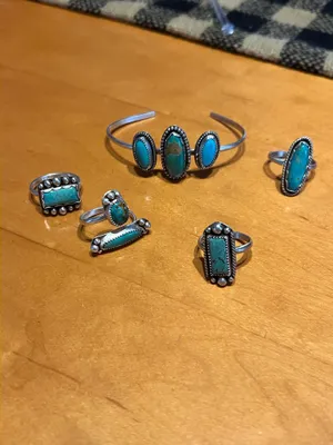 Turquoise cuff bracelet Blue thumbnail 7