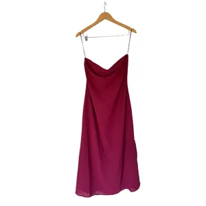 Sadie & Sage Strapless Midi Dress Berry Wine Size Large‎ Side Slit NEW thumbnail 2