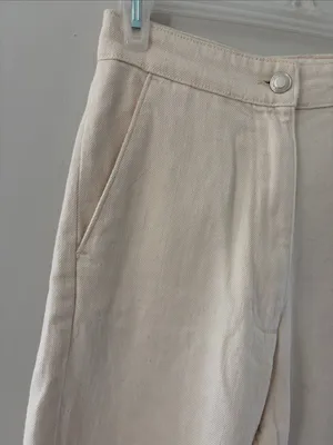 Zara Women’s Cream soft Wide-Leg jeans size 2 thumbnail 7