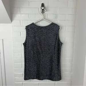 Vintage Montgomery Ward Silver Sparkle Button Down Shirt + Tank Set thumbnail 12