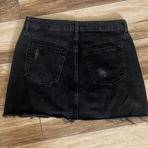 We the free black button up denim skirt thumbnail 4