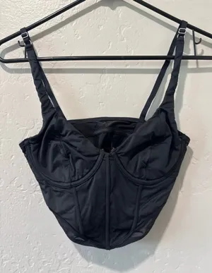 Hollister Gilly Hicks Black Corset Crop Top thumbnail 1