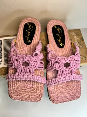 Free People Sandri Macrame Sandals Lavander casual classic summer beach vacation thumbnail 5