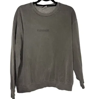 Comfort Colors "Visionary" Crewneck Sweatshirt Size Large Gray Lightweight thumbnail 1