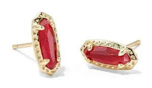 Kendra Scott Emma Gold Red Tiger Eye Ovql Stud Earrings New thumbnail 1