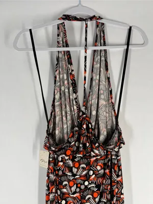 Free‎ People Daria Maxi Dress in Black Orange White High Slit Wrap S NWT thumbnail 10