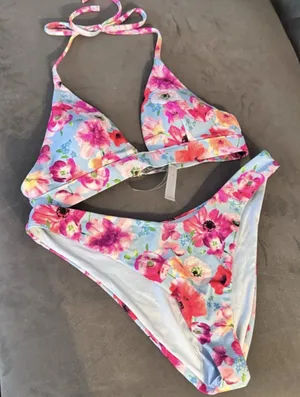 Victoria's Secret Blue Summer Floral Print Bikini Set thumbnail 1