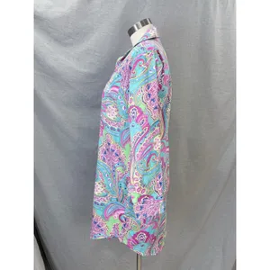 Lauren Ralph Lauren Paisley Shirt Dress 100%‎ Cotton XS/XP Turquoise Pink Tunic thumbnail 7