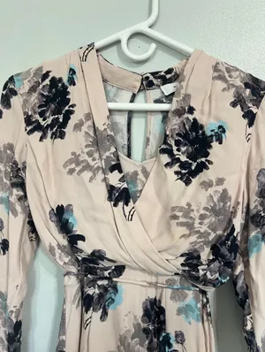 Reiss Anja Floral Ruffle Wrap Mini Dress Pink/Blue Size US 0 / UK 4 - Women's thumbnail 9