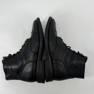 Thursday Boot Co Captain Black Matte Leather Lace Up Boots 7 Wide US thumbnail 5