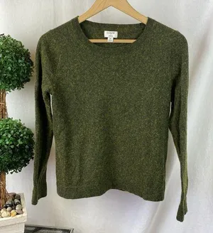 J Crew Green Teddie Long Sleeve Crewneck Sweater M thumbnail 1