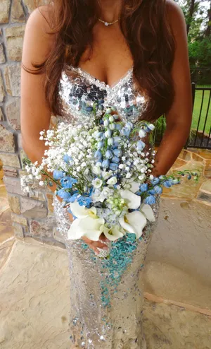 Silver formal dress thumbnail 5
