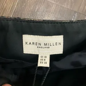 Karen Millen England bronze metallic 6 jacquard mini skirt thumbnail 3