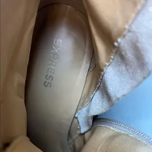Express Beige Heeled Boots with Faux‎ Fur thumbnail 2