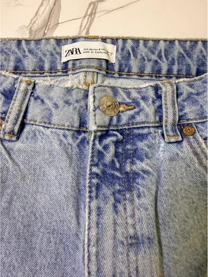 Zara Join Life Mom Fit Jeans Womens US 8 EUR 40 Light Wash High Rise Tapered thumbnail 4