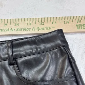 AKIRA Black PU Leather Mini Shorts Women’s Medium High Rise Y2K Clubwear Moto thumbnail 6
