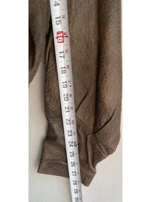 Vintage Jess Genuine Brown Leather Bomber Jacket Brown Mexico Made Women’s Sz M thumbnail 6
