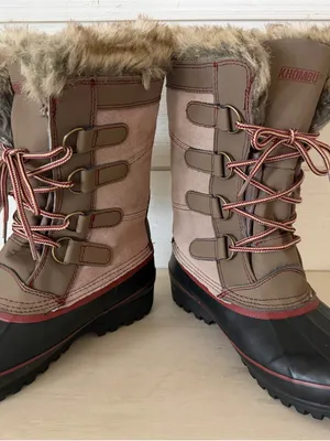 Khombu Northstar Suede Rubber Duck Toe Women's Size 8M Tan Black Snow Boots NEW thumbnail 9