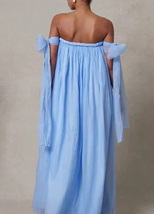 Light blue flowy maxi dress thumbnail 2