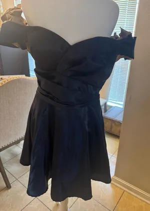 New Maniju navy off shoulder hoco party dress thumbnail 1