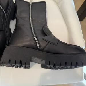 FP Movement by Free People Black Chunky Leather Ankle Boots thumbnail 3