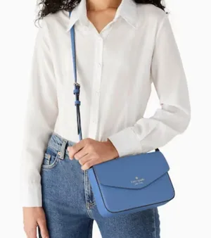 Kate Spade Sadie Envelope Crossbody Purse in Fresh Blueberry Leather k7378 thumbnail 3