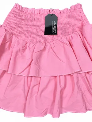 Anrilita Pink Mini Skirt size small ~ Barbie Girl Y2k Style Coquette Ruffles thumbnail 6