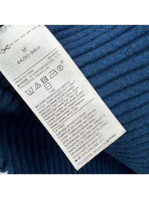 Banana Republic Blue Ribbed Fitted Turtleneck Sweater Size Medium 90s Minimalist thumbnail 8