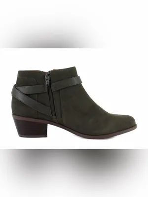 Vionic NWOB Women's Olive Green Suede Ankle Boot with Buckle Strap Size 6.5 thumbnail 6
