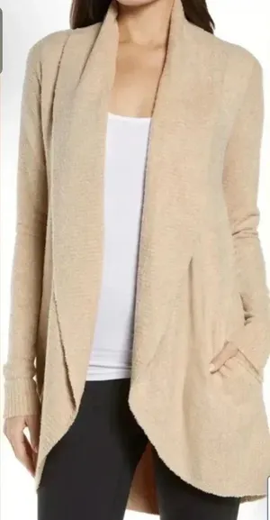 BAREFOOT DREAMS CozyChic Lite Circle‎ Cardigan Soft Camel XS/S thumbnail 1