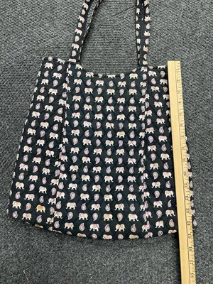 Vera Bradley Pink Black Elephants Medium tote bag purse thumbnail 6