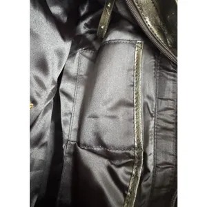 Women's Y2K Slouchy Hobo Patent Leather & Gold Chunky‎ Charm Green Purse Handbag thumbnail 7