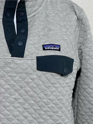 Patagonia Quilted Snap-T Pullover - Gray with Black Accents thumbnail 2