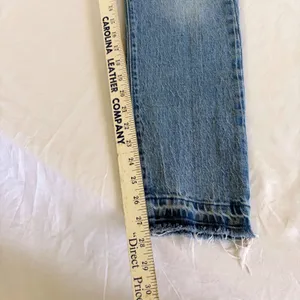 Levis 501 S High Rise Skinny Jeans Light Wash Raw Hem‎ Button Fly Denim 31x28 thumbnail 13