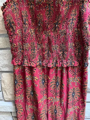 Farm Rio Smocked Jumpsuit in Rust Paisley Leopard Animal Print Size G small thumbnail 8