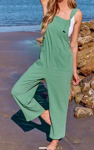 Cupshe Mint Square Neck Sleeveless Straight Leg Jumpsuit Size XL thumbnail 1