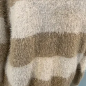 Universal Thread Women’s Medium Fuzzy Neutral Tan Oversized Crewneck Sweater thumbnail 8