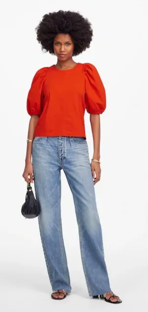 Madewell Puff Sleeve Top Small thumbnail 1