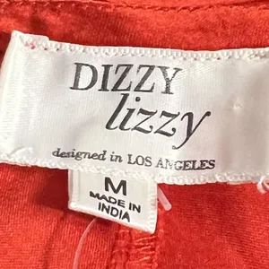 Dizzy Lizzy Tank Top Women's Medium Red Satin Party Strappy Back Criss Cross NYE thumbnail 3