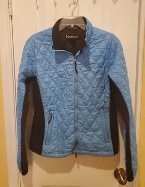 Marmot Jacket Womens L Teal/Black Quilted Full Zip Puffer Lightweight Outdoors thumbnail 1