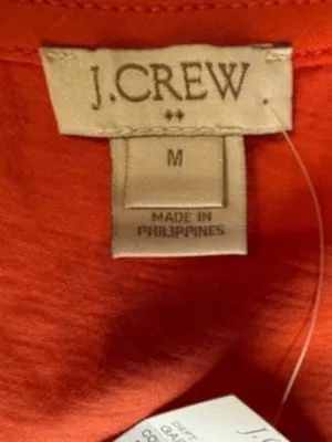 NWT J. Crew Lace Panel Orange Tank Top Sz M thumbnail 3