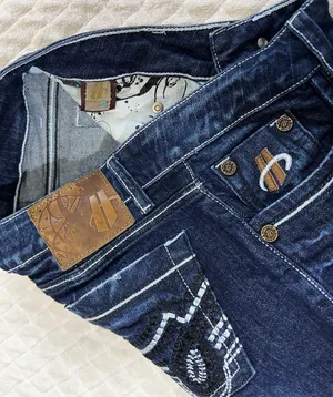 Womens Cut off Blue Jean Shorts 2 Mid Rise Denim Cut off by Hincapie Western thumbnail 4