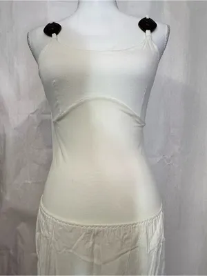 White Maxi Dress with Decorative Dark Knot Straps thumbnail 7