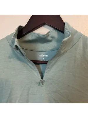Allbirds Quarter Zip Pullover Natural Run Mid Layer Green Hush Athleisure Casual thumbnail 9