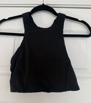 Lululemon Ribbed High Neck Bra Black thumbnail 1