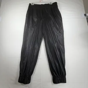 Calia Womens Ath-Leather Jogger Pants Black Elastic Waist WAX32302‎ Size M Goth thumbnail 5